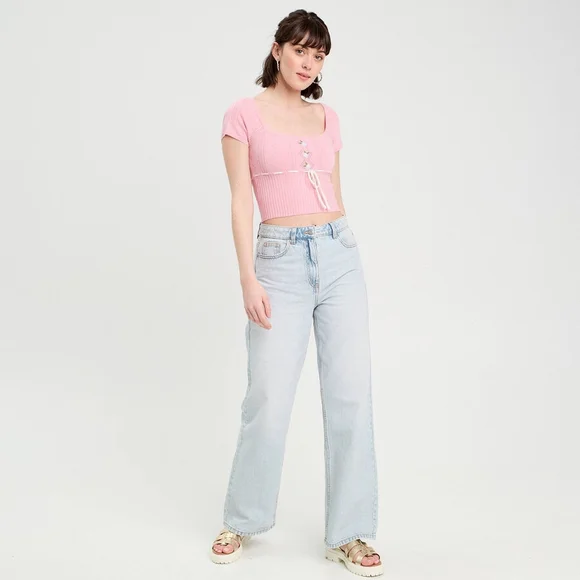 Cache Cache Pink Crop Sweater - Picture 6 of 12